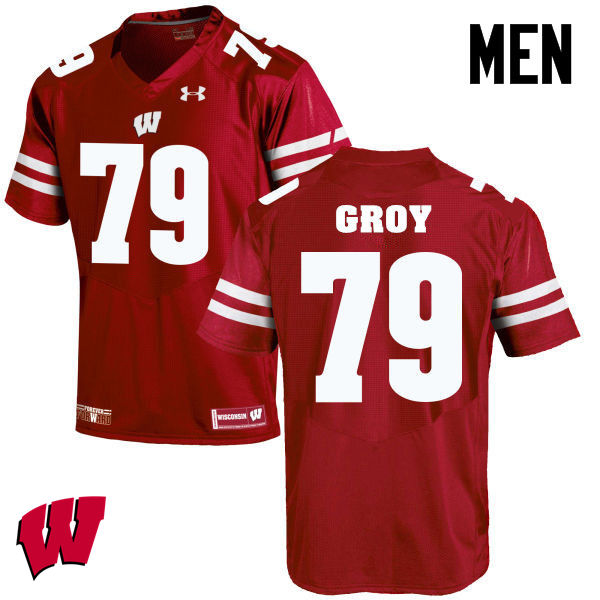 Men Winsconsin Badgers #79 Ryan Groy College Football Jerseys-Red - Click Image to Close